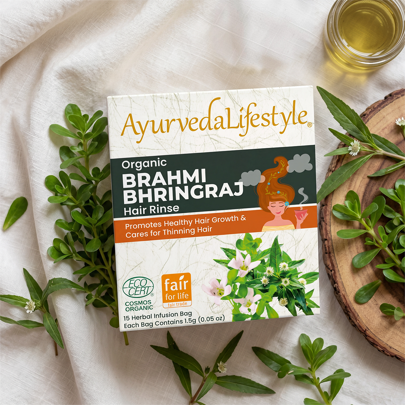 Organic BRAHMI BHRINGRAJ Hair Rinse
