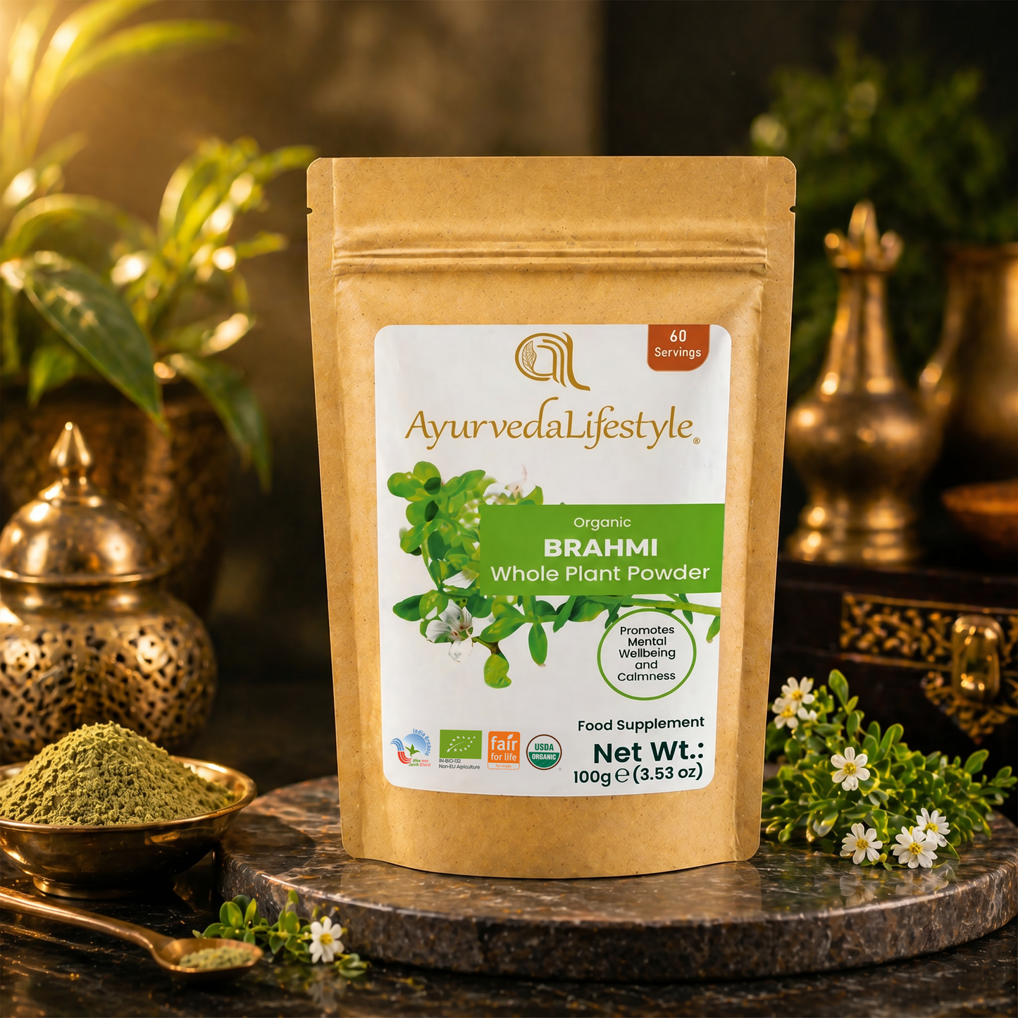 Organic BRAHMI Whole Plant Powder