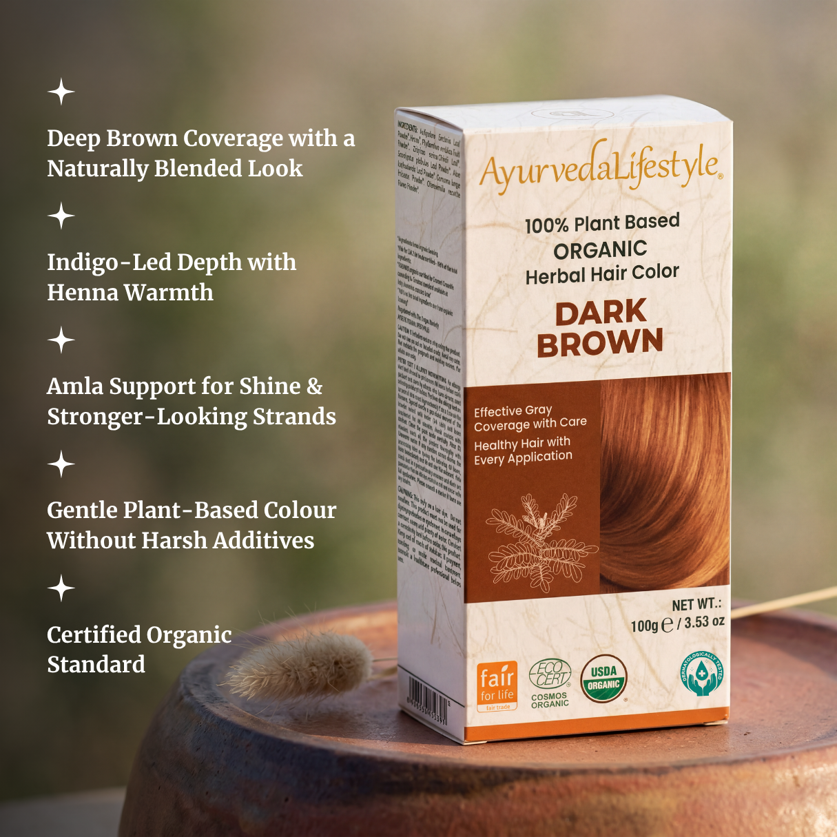 Organic Hair Color - DARK BROWN
