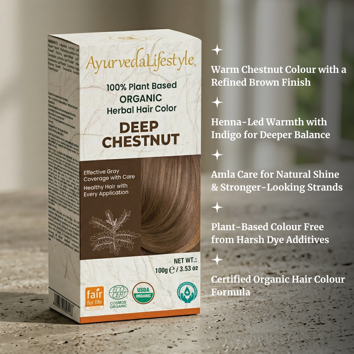 Organic Hair Color - DEEP CHESTNUT