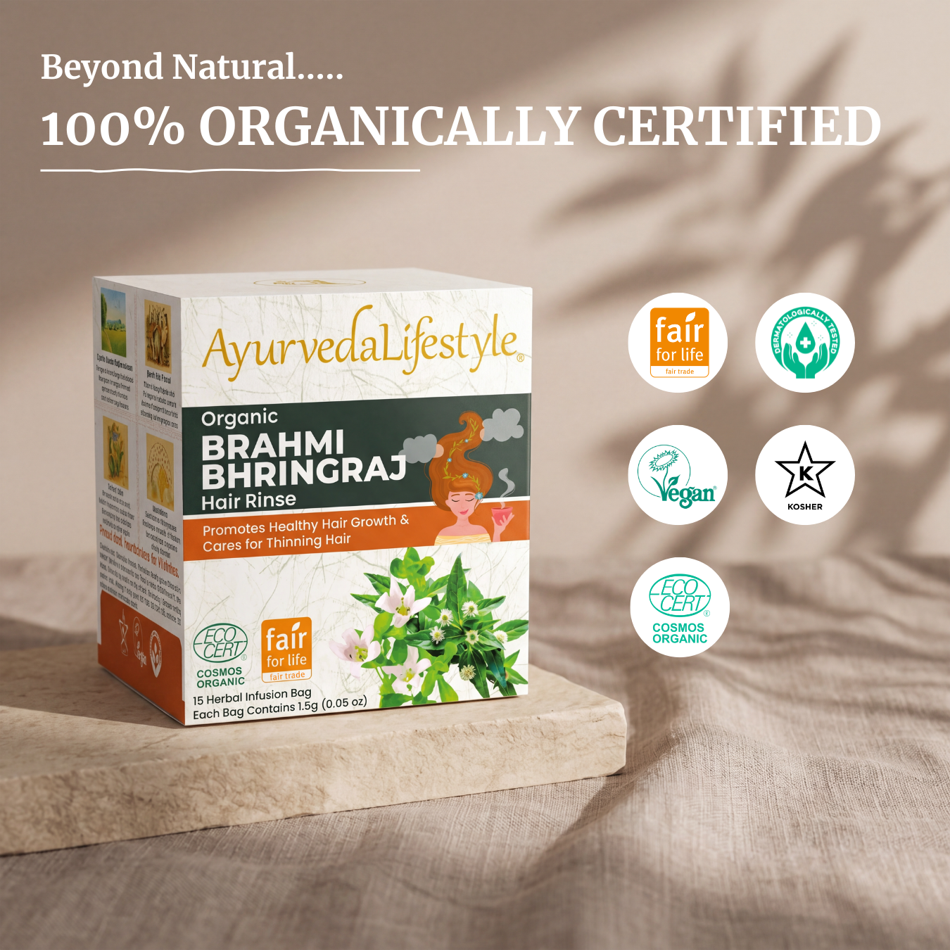 Organic BRAHMI BHRINGRAJ Hair Rinse