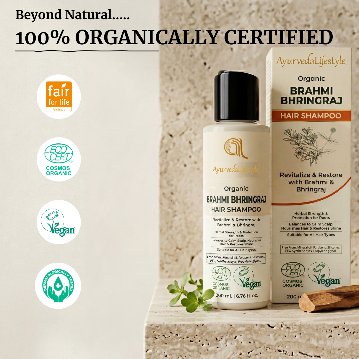 Organic BRAHMI BHRINGRAJ Liquid Hair Shampoo