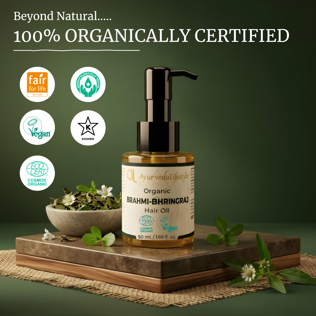 Organic BRAHMI-BHRINGRAJ Hair Oil