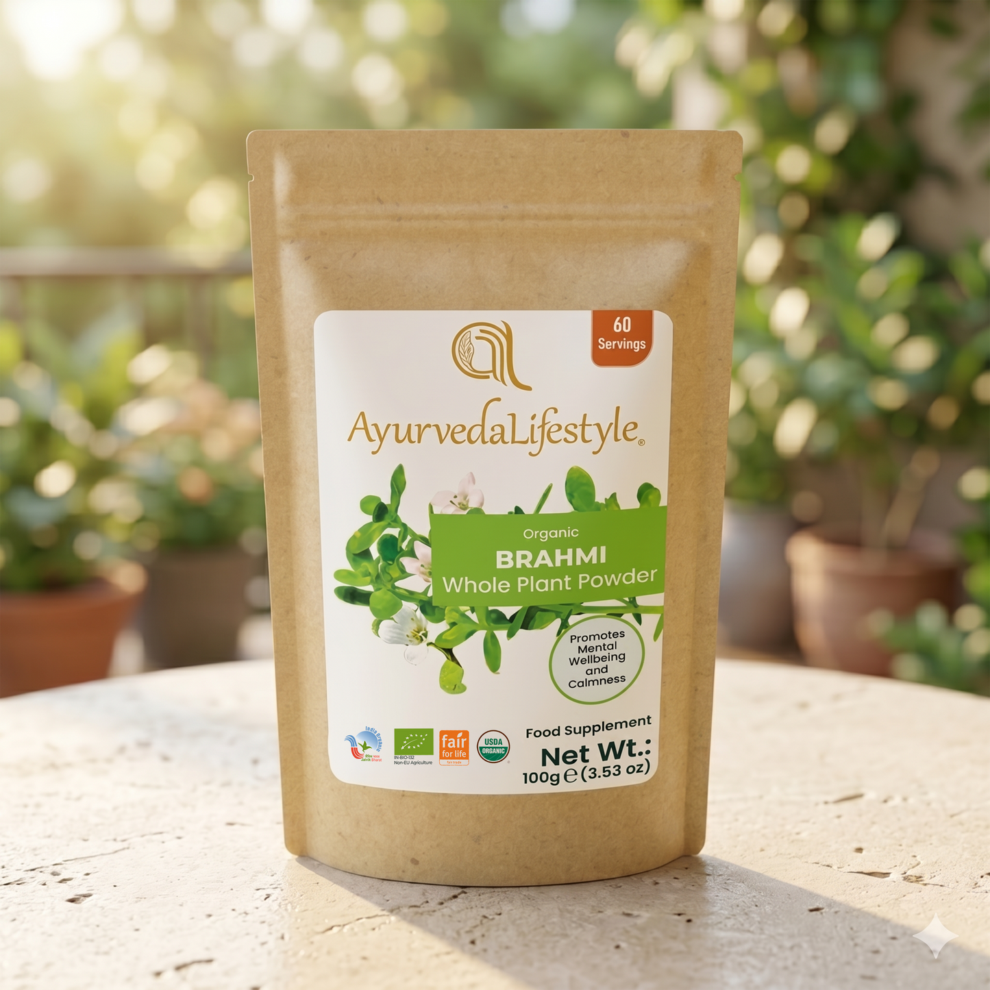 Organic BRAHMI Whole Plant Powder