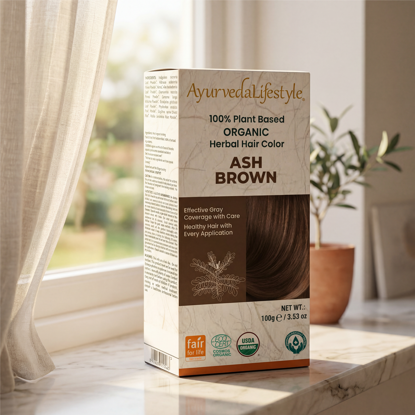 Organic Hair Color - ASH BROWN