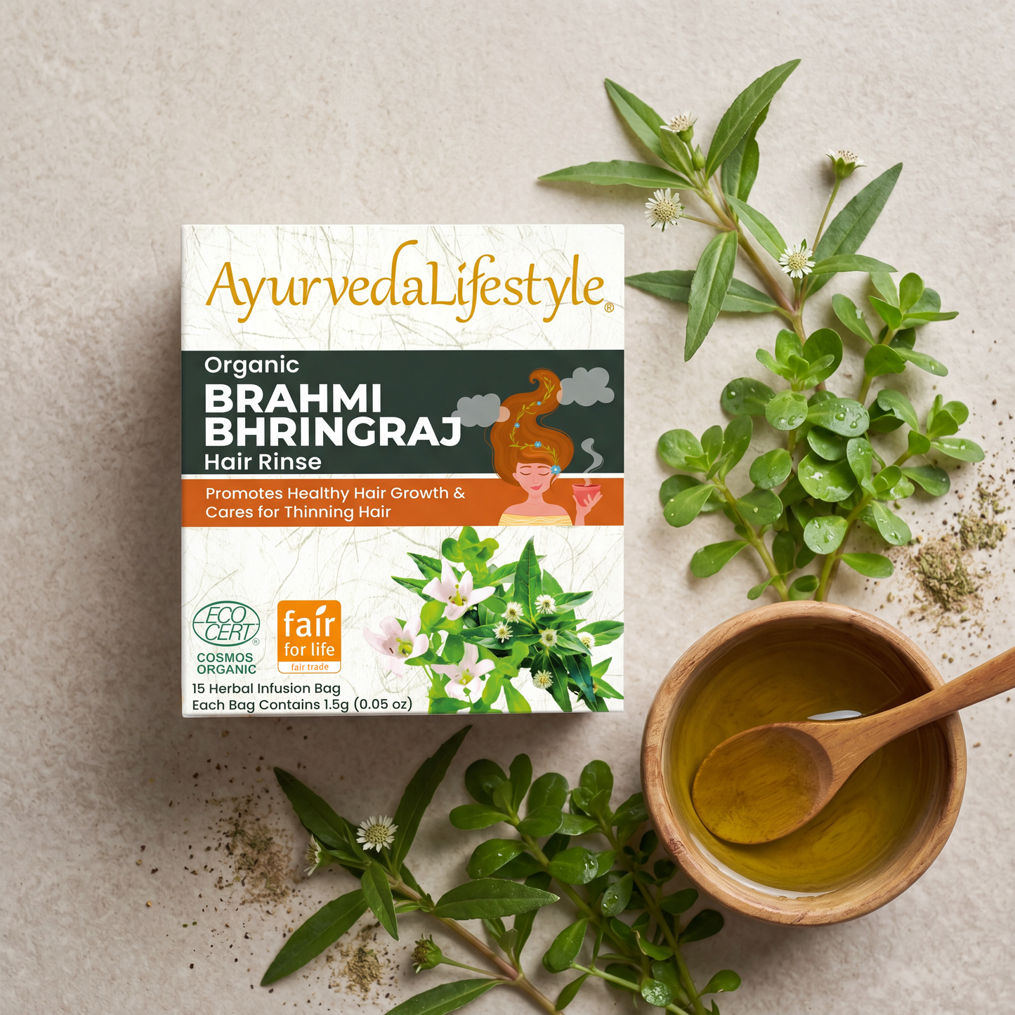 Organic BRAHMI BHRINGRAJ Hair Rinse
